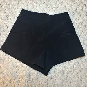 Black tailored shorts
